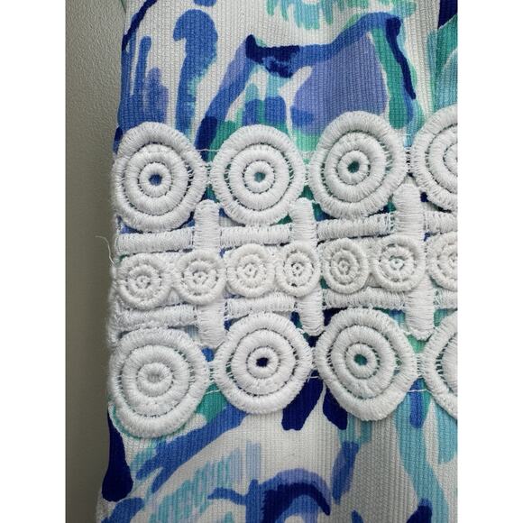 Lilly Pulitzer Ashlyn Shift Dress 00 Turquoise Blue Elephant Appeal Tropical - Picture 10 of 16